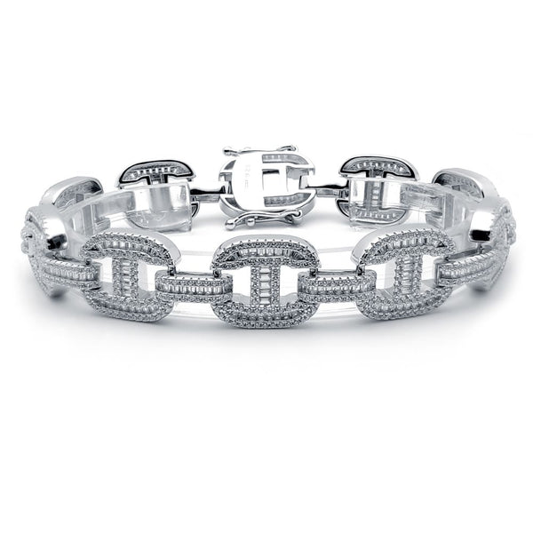 Sterling Silver Cubic Zirconia Bracelet - 925 Silver CZ Set Marine Bracelet - by Hearts Forever Jewellers