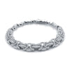 Sterling Silver Cubic Zirconia Bracelet - 925 Silver CZ Set Flat Byzantine Bracelet - by Hearts Forever Jewellers