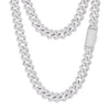 925 Silver CZ Set Cuban Chain 10.0mm