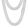925 Silver Baguette CZ Set Cuban Chain 14.0mm