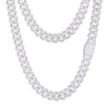 925 Silver Baguette CZ Set Cuban Chain 12.0mm