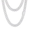 925 Silver Baguette CZ Set Cuban Chain 12.0mm