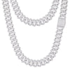 925 Silver Baguette CZ Set Cuban Chain 12.0mm