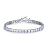 Sterling Silver Cubic Zirconia Necklace - 925 Silver CZ Set Tennis Necklace 4.0mm 17 Inch - by Hearts Forever Jewellers