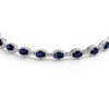 Sterling Silver Cubic Zirconia Necklace - 925 Silver CZ Sapphire and White Stone Necklace - by Hearts Forever Jewellers