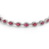 Sterling Silver Cubic Zirconia Necklace - 925 Silver CZ Ruby and White Stone Necklace - by Hearts Forever Jewellers