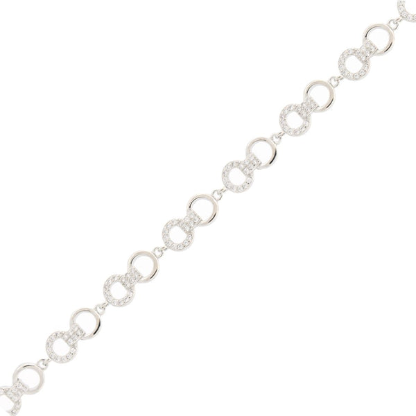 Sterling Silver Cubic Zirconia Bracelet - 925 Silver Rhodium Plated CZ Set Bracelet - by Hearts Forever Jewellers
