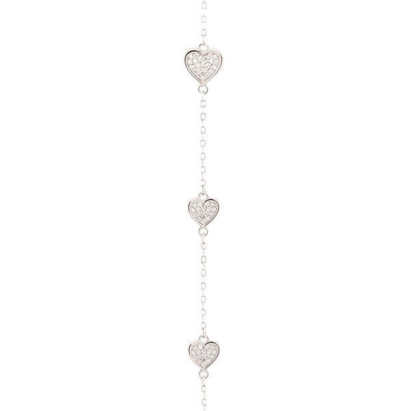 Sterling Silver Cubic Zirconia Bracelet - 925 Silver Rhodium Plated CZ Set Bracelet - by Hearts Forever Jewellers