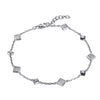 Sterling Silver Cubic Zirconia Bracelet - 925 Silver Rhodium Plated CZ Set Bracelet - by Hearts Forever Jewellers