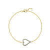 Sterling Silver Cubic Zirconia Bracelet - 925 Silver 14ct Gold Plated CZ Set Heart Bracelet - by Hearts Forever Jewellers