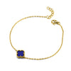 Sterling Silver Bracelet - 925 Silver Rhodium Plated Single Blue Agate Clover Bracelet - by Hearts Forever Jewellers