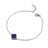 Sterling Silver Bracelet - 925 Silver Rhodium Plated Single Blue Agate Clover Bracelet - by Hearts Forever Jewellers