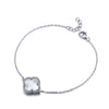 Sterling Silver Bracelet - 925 Silver 14ct gold Plated Single Clover Bracelet Black Onyx Colour - by Hearts Forever Jewellers