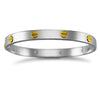 Sterling Silver Bracelet - 925 Silver Rhodium Plated Bangle With 9ct Screws - Ladies - by Hearts Forever Jewellers
