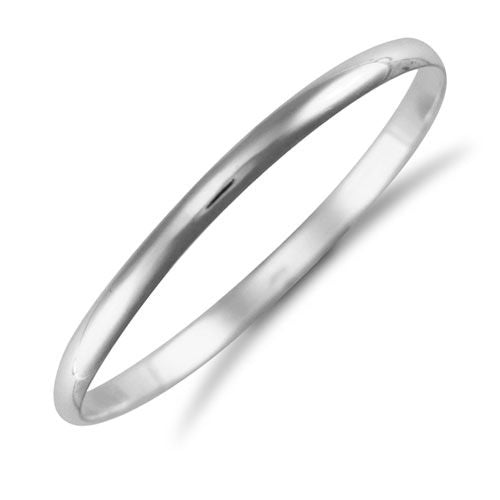 Sterling Silver Bracelet - 925 Sterling Silver D-Shape Slave Bangle - by Hearts Forever Jewellers