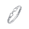 Sterling Silver Bracelet - 925 Silver Twisted D Shape Wire Stirrup Bangle - by Hearts Forever Jewellers