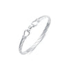 Sterling Silver Bracelet - 925 Slver Twisted D Shape Wire Stirrup Bangle - by Hearts Forever Jewellers