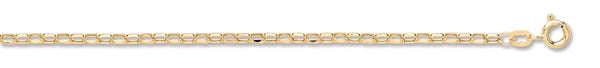 Diamond Jewellery - Y/G Hollow Diamond Cut Belcher Anklet - by Hearts Forever Jewellers