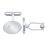Sterling Silver Diamond Jewellery - 925 Silver Natural Diamond Set Oval Cufflinks Swivel Backs - by Hearts Forever Jewellers