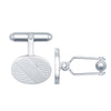 Sterling Silver Jewellery - 925 Silver Engine Turned Oval Cufflinks Swivel Backs - by Hearts Forever Jewellers
