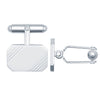 Sterling Silver Diamond Jewellery - 925 Silver Diamond Cut Rectangular Cufflinks Swivel Backs - by Hearts Forever Jewellers