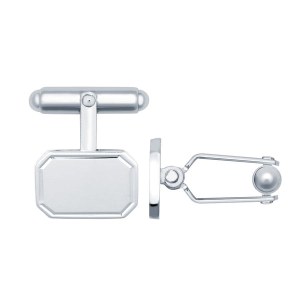 Sterling Silver Jewellery - 925 Silver Engine Turned Rectangular Cufflinks Swivel Backs - by Hearts Forever Jewellers