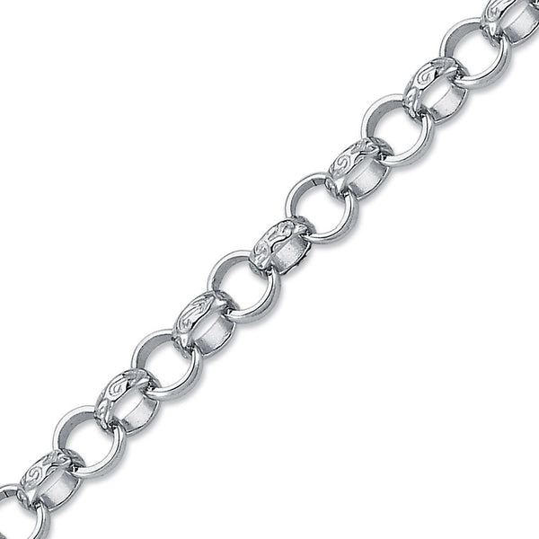 Sterling Silver Bracelet - 925 Silver Patterned & Plain Belcher Bracelet - by Hearts Forever Jewellers