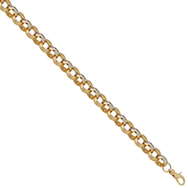 Sterling Silver Cubic Zirconia Bracelet - 925 Sterling Silver CZ set and Patterened Belcher Bracelet - by Hearts Forever Jewellers