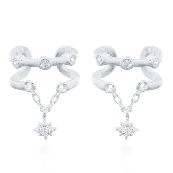 Sterling Silver Cubic Zirconia Jewellery - 925 Silver Ear Cuff - CZ Set - by Hearts Forever Jewellers