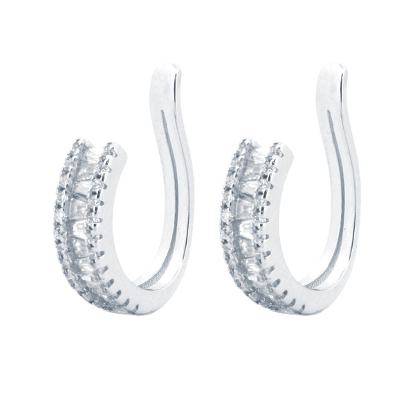 Sterling Silver Cubic Zirconia Ring - 925 Silver Rhodium Plated CZ Set Earrings - by Hearts Forever Jewellers