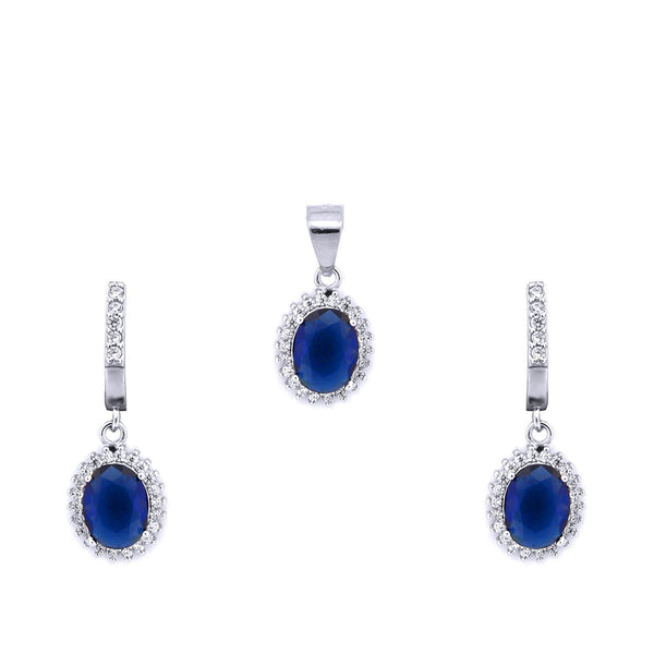 Sterling Silver Cubic Zirconia Ring - 925 Silver Rhodium Plated CZ Princess Kate Style Earrings - by Hearts Forever Jewellers