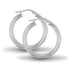 Sterling Silver Ring - 925 Sterling Silver 3mm round-tube twisted Hoop Earrings with a creole fixing - by Hearts Forever Jewellers