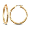 Sterling Silver Ring - 925 Sterling Silver Gold Plated 3mm round-tube twisted Hoop Earrings with a creole fixing - by Hearts Forever Jewellers