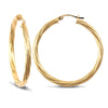 Sterling Silver Ring - 925 Sterling Silver Gold Plated 3mm round-tube twisted Hoop Earrings with a creole fixing - by Hearts Forever Jewellers