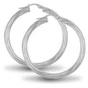 Sterling Silver Ring - 925 Sterling Silver 3mm round-tube twisted Hoop Earrings with a creole fixing - by Hearts Forever Jewellers