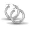 Sterling Silver Ring - 925 Sterling Silver 4mm round-tube twisted creole Hoop Earrings - by Hearts Forever Jewellers