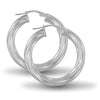 Sterling Silver Ring - 925 Sterling Silver 4mm round-tube twisted creole Hoop Earrings - by Hearts Forever Jewellers
