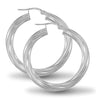 Sterling Silver Ring - 925 Sterling Silver 4mm round-tube twisted creole Hoop Earrings - by Hearts Forever Jewellers