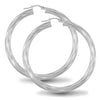 Sterling Silver Ring - 925 Sterling Silver 4mm round-tube twisted creole Hoop Earrings - by Hearts Forever Jewellers