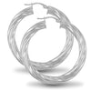 Sterling Silver Ring - 925 Sterling Silver 5mm round-tube twisted creole Hoop Earrings - by Hearts Forever Jewellers