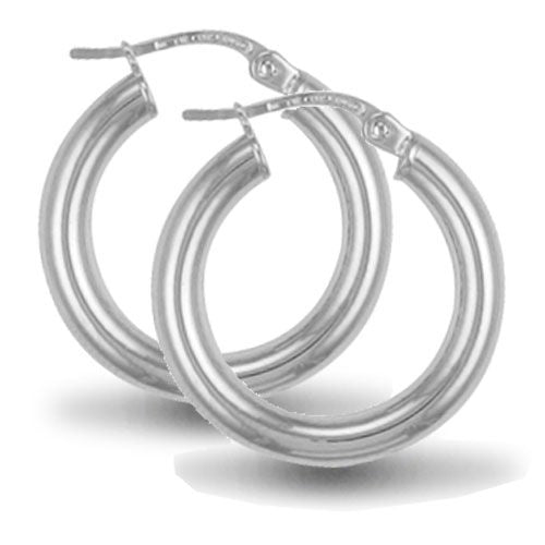 Sterling Silver Ring - 925 Sterling Silver 3mm polished creole Hoop Earrings - by Hearts Forever Jewellers
