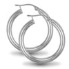 Sterling Silver Ring - 925 Sterling Silver 3mm polished creole Hoop Earrings - by Hearts Forever Jewellers