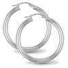 Sterling Silver Ring - 925 Sterling Silver 3mm polished creole Hoop Earrings - by Hearts Forever Jewellers