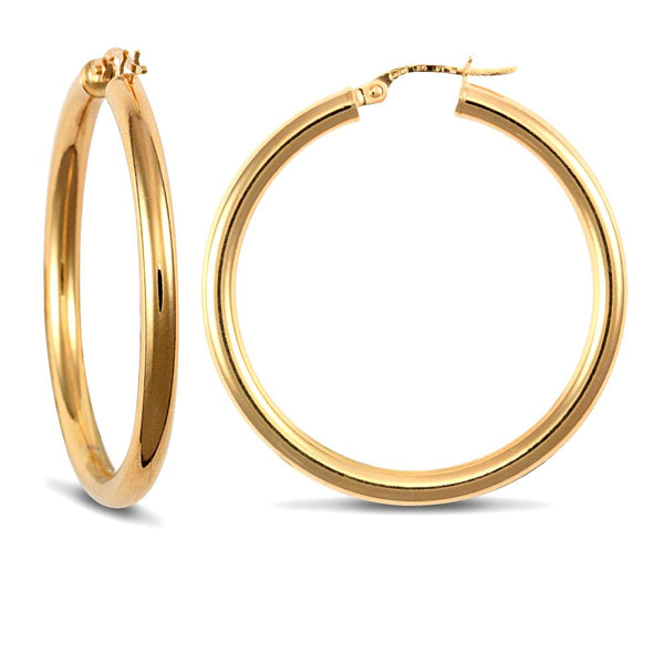 Sterling Silver Ring - 925 Sterling Silver Gold Plated 3mm polished creole Hoop Earrings - by Hearts Forever Jewellers