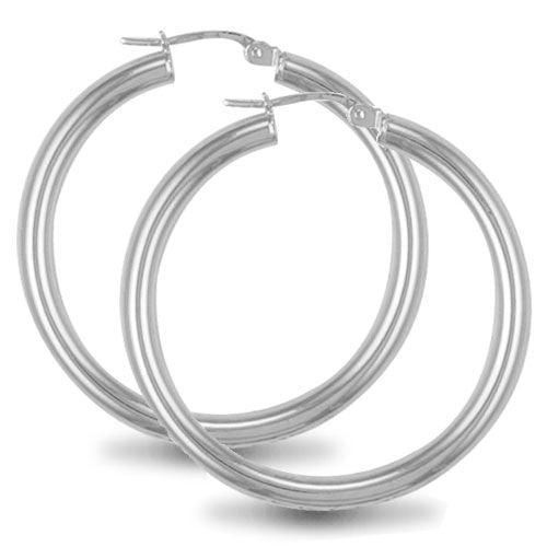 Sterling Silver Ring - 925 Sterling Silver 3mm polished creole Hoop Earrings - by Hearts Forever Jewellers