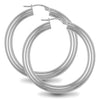 Sterling Silver Ring - 925 Sterling Silver 4mm polished creole Hoop Earrings - by Hearts Forever Jewellers