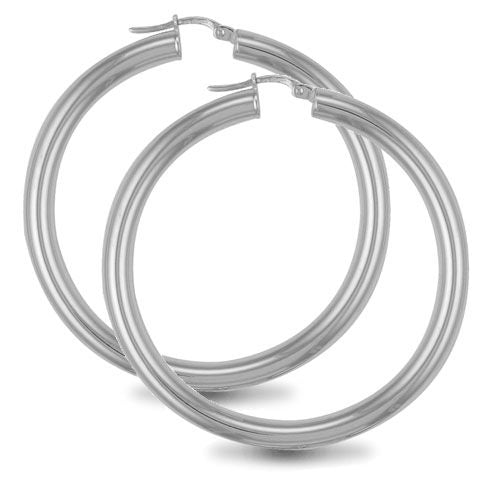 Sterling Silver Ring - 925 Sterling Silver 4mm polished creole Hoop Earrings - by Hearts Forever Jewellers