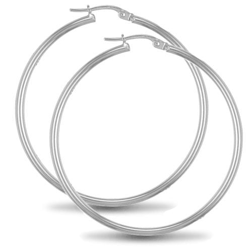 Sterling Silver Ring - 925 Sterling Silver 2mm polished creole Hoop Earrings - by Hearts Forever Jewellers