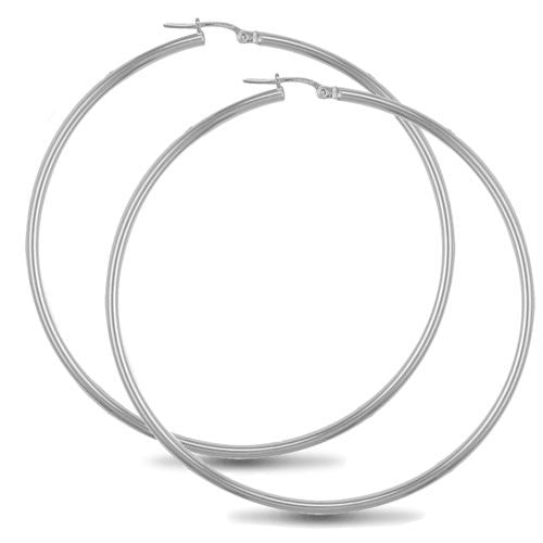 Sterling Silver Ring - 925 Sterling Silver 2mm polished creole Hoop Earrings - by Hearts Forever Jewellers