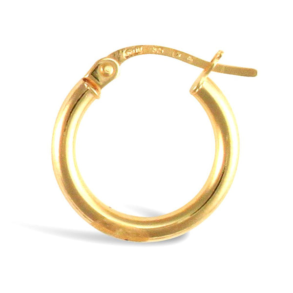 Sterling Silver Ring - 925 Sterling Silver Gold Plated 2mm polished creole Hoop Earrings - by Hearts Forever Jewellers